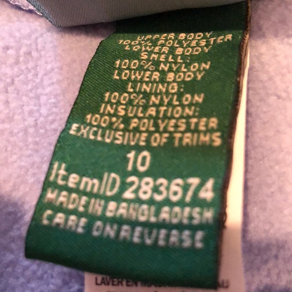 Girls’ L.L. Bean Purple Thinsulate Winter Coat and Snow Bib - Size 10-12 Medium - Picture 14 of 16